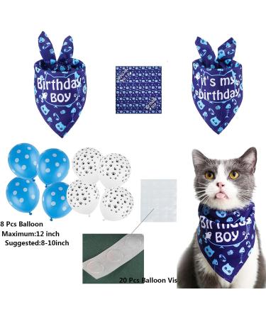 Cat Birthday Bandana & Hat Set | Cute Doggie Party Decorations | Blue - Buy Online on GoSupps.com