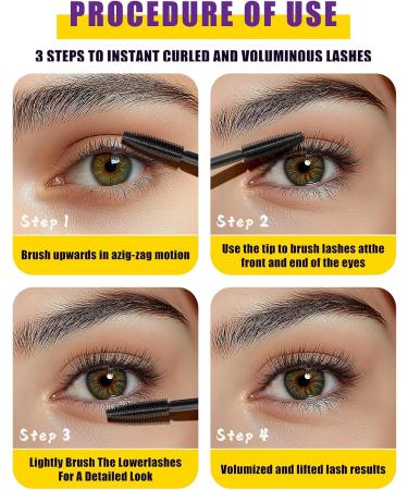  ZukQvrivelig Waterproof 3D Curling Mascara Brown Mascara Water Resistant Clump-Free Application Ideal for Everyday and Special Makeup 10 ml (Black) - Buy Online on GoSupps.com