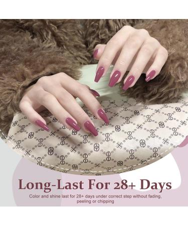 DouborQ Dark Pink Nail Polish Long-lasting Glossy Nail Art Varnish (42) Dark Pink-42 - Buy Online on GoSupps.com