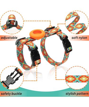 Cat Harness and Leash Escape Proof for Walking Travel Outdoor - Soft Nylon Adjustable Cute Cat Harness Leash Set with Airtag Holder for Small Large Cats Neck:7.6"-12" chest:10.6"-18" Orange - Buy Online on GoSupps.com