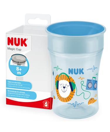NUK Magic Cup drinking cup | 8+ months | 230 ml | leak-proof 360 drinking rim | BPA-free | blue lion Lion (Blue) Single