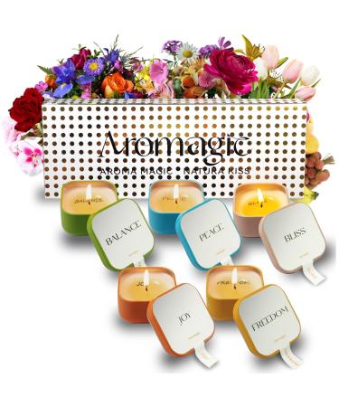 Scented Candles Gift Set 5 Pack Aromatherapy Candle Stress Relief Gifts for Women Long Lasting Fragrance Soy Candle Gift Set for Anniversaries Birthday Christmas Thanksgiving Day with Gift Box