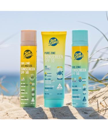  Sun Zapper Sun Zapper Pure Zinc Anti Mosquito Repellent Sun Cream SPF 50 100g Anti Insect & Mosquito Tinted Natural Sunscreen with no DEET Made in Australia - Buy Online on GoSupps.com