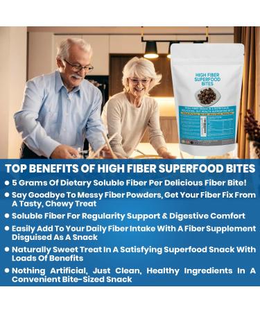 High Fiber Superfood Bites 5g Clean Fiber Snacks for Adults Peanut Cocoa Date Flavor High Fiber Foods No Added Sugar Vegan Fiber Snack Supports Digestion Regularity Gut Health Snack 30 Count - Buy Online on GoSupps.com