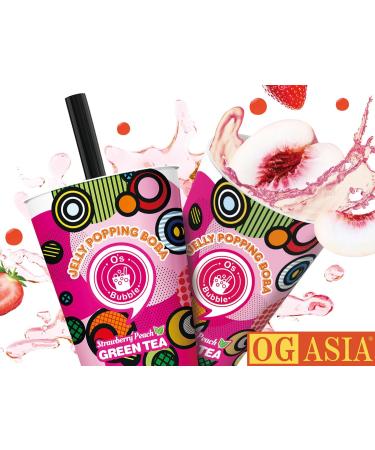O's Bubble Tea Strawberry and Peach Tea Bags Refreshing Fruit Taste with Popping Boba Vegan & Gluten Free OG ASIA (2 x 480 ml) - Buy Online on GoSupps.com
