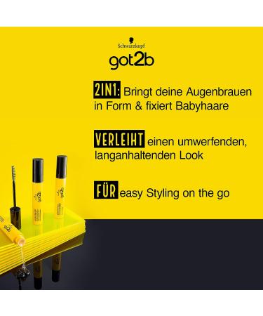 got2b Glue 4 Brows & Edges: 2in1 Brow Gel & Hair Mascara with Two-Sided Brush - Vegan Formula | 16ml - Buy Online on GoSupps.com
