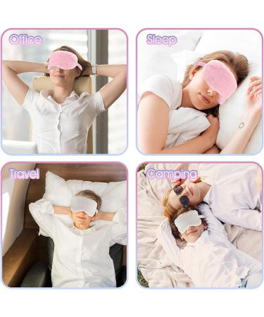 Plush Eye Mask Set - Soft Satin Sleep Masks for Men & Women | Comfortable Synthetic Fur Eye Covers (White & Pink) - Perfect Gift for Relaxation - Buy Online on GoSupps.com