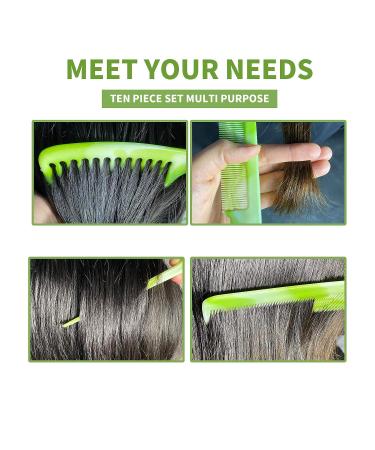 10 Pcs Hair Comb Set for Women and Men - Coarse and Fine Dressing Combs - Buy Online on GoSupps.com