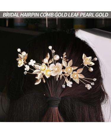 10 Piece Gold Leaf Hair Jewelry Set for Weddings | Bride & Bridesmaid Accessories | Retro Hair Pins & U-Shaped Clips - Buy Online on GoSupps.com