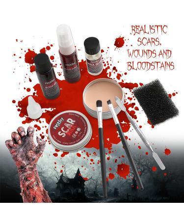 Halloween SFX Makeup Kit 2024 | Washable Fake Blood Scar Wax & Spray | Ideal for Zombie & Vampire Looks - Buy Online on GoSupps.com