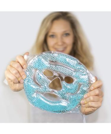 Cooling face mask & Eye Pads - Cool Gel Face Pack - Hot/Cold Therapy Sinusitis Treatment - Soothing Ice Relaxation Decongestant - Migraine | Inflammation | Puffy Eyes | Headache | Hangover | Dry Eyes Blue - Buy Online on GoSupps.com