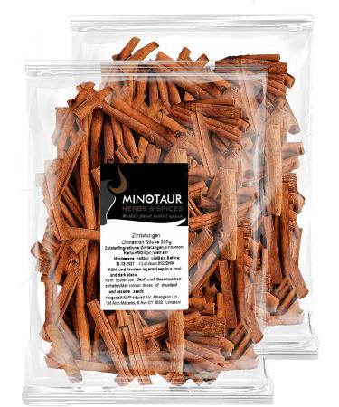 Minotaur Spices | Cinnamon sticks 2 x 500 g (1 kg) | approx. 160-170 pieces | approx. 8cm long - Buy Online on GoSupps.com