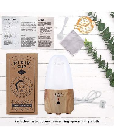 Pixie Menstrual Cup Steamer Sterilizer - 99.9% Germ Killer with Cleanser Steam - Bamboo Finish | 3-Minute Sterilization, Automatic Shut Off - Buy Online on GoSupps.com
