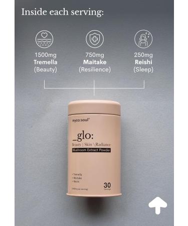_glo: Beauty Fuel | Organic Mushroom Extract 3 | Synergy | Tremella | Stimulates Collagen Skin Hydration Anti-Aging Better Sleep | Add to All | Lab Tested | - Buy Online on GoSupps.com