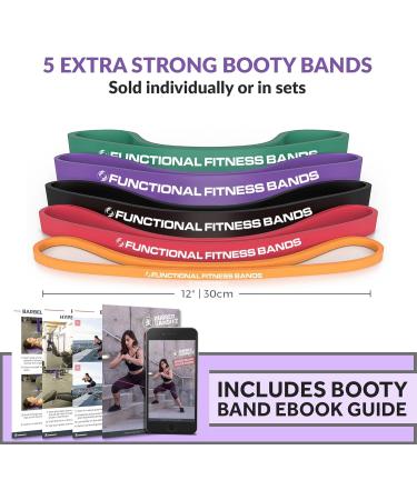 Rubberbanditz Extra Thick Booty Bands | Mini Resistance Bands for Glutes & Legs | 5 Sizes 5-100 lbs | Includes Workout eGuide for Women - Buy Online on GoSupps.com