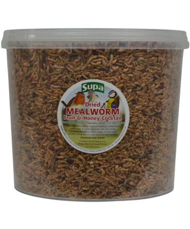 Supa Dried Mealworm Fruit & Honey Cocktail Mix for Wild Birds 3 Litre Bucket | High Energy Protein Rich Treat For Garden Birds | Attract More Birds To Your Garden | Quality Wild Bird Food.