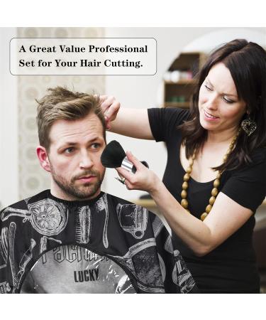 FEBSNOW Professional Barber Cape Waterproof Floral Hair Cutting Cape with Neck Duster & See-Through Window Ideal for International Shipping - Buy Online on GoSupps.com