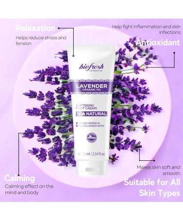 Biofresh cosmetics Via Natural Lavender oil softening foot cream with lavender oil softening foot cream 75 ml - Buy Online on GoSupps.com
