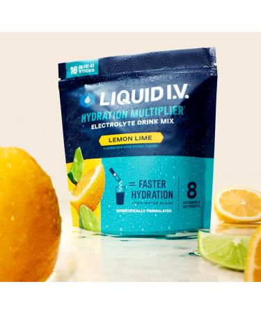 Lemon Lime Hydration Multiplier - Fast Hydration 16 Sticks (9.03 Oz) | Premium Electrolyte Drink Mix for Optimal Recovery - Buy Online on GoSupps.com