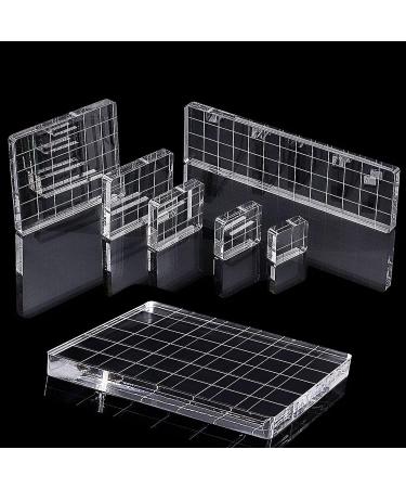 Whaline 6-Piece Acrylic Stamp Block Set for Scrapbooking and Card Making - Clear with Grid Lines - Assorted Sizes - Buy Online on GoSupps.com