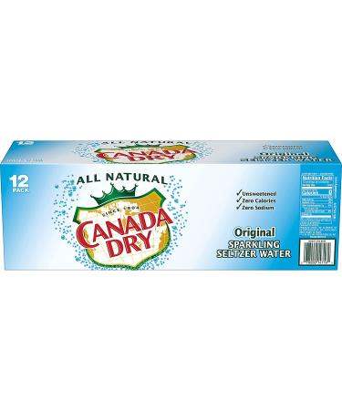 Canada Dry Original Sparkling Seltzer Water 12 fl oz Cans - 12 Pack - Buy Online on GoSupps.com