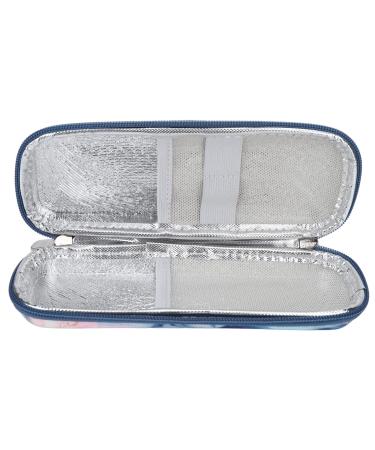 Insulin Cooler Travel Case Easy Open Insulin Cooling Carrying Case EVA Zipper Closure for Travel Use(Quicksand Pink)