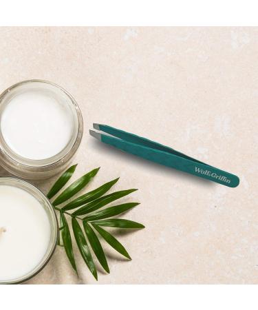 Wolf & Griffin Mini Tweezer - Professional Eyebrow Tweezers for Men & Women - Stainless Steel Peacock Green | Ideal for Facial Hair Removal - Buy Online on GoSupps.com