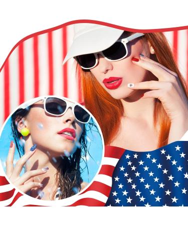 384 Piece Short Independence Day Patriotic Press On Nails - 16 Pack American Flag Square False Nails for Women and Girls - Buy Online on GoSupps.com
