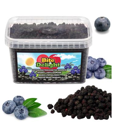 Bite & Delight 600g Crunchy Delicious and Healthy Freeze Dried Blueberries Ideal for a Snack or Balanced Diet Bucket
