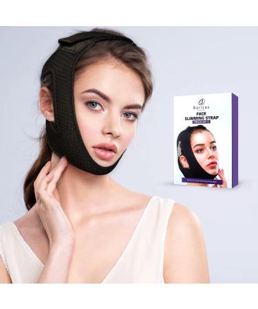 Face Slimming Strap Reusable Double Chin Reducer Adjustable Antiaging Face Lift Extra Grip Anti-wrinkle Face Slimmer V Line Face Lifting Mask Chin Strap - Black
