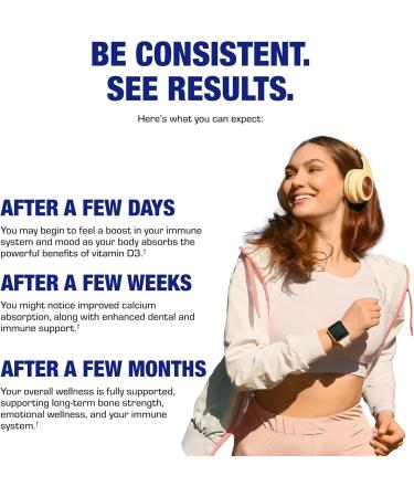 High Absorption Vitamin D3 1000IU - Clinical Formula Adult Vitamin D Supplement for Men and Women for Bone Teeth Muscle Mood and Immune Support - Easy to Swallow VIT D3 25 mcg - 100 Servings - Buy Online on GoSupps.com