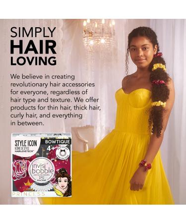 Invisibobble Bowtique Spiral Hair Ring with Bow - Disney Princess Belle | Strong Elastic Grip Coil Accessories for Women - Gentle for Girls, Teens, & Thick Hair - Buy Online on GoSupps.com