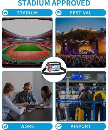 Clear Crossbody Messenger Bag - Stadium Approved for Work, Travel, Concerts & Sports | Black - Buy Online on GoSupps.com