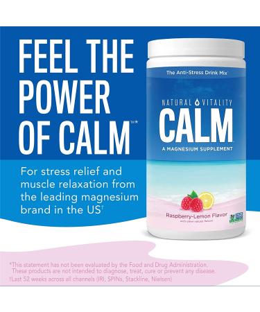 Natural Vitality Raspberry Lemon Calm Plus Calcium Drink Mix - 8 oz | Relax & Replenish - Buy Online on GoSupps.com