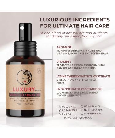 Pure Morocco Argan Oil - Nourishing Hair Oil for Silky Frizz-Free Locks | Hydrating Vitamin E & Fatty Acids | Sulfate-Free Treatment for All Hair Types - 1.69 Oz - Buy Online on GoSupps.com