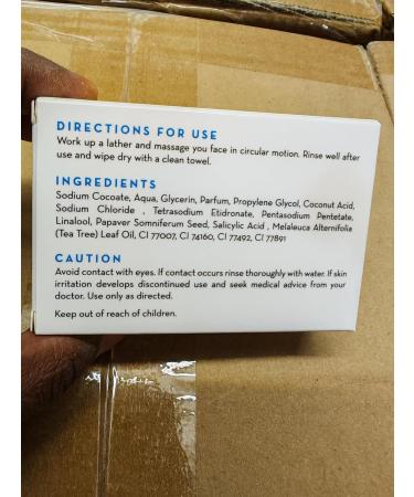 Salicylic Acid and Tea Tree Oil Body Wash Soap - Made In U.K Salicylic Acid Cleanser Face Wash for Acne Spots Blemishes Pimples Oily Skin Treatment - 100g - Buy Online on GoSupps.com