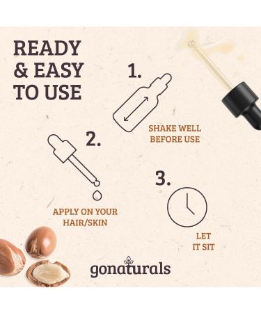 GoNaturals Cold Pressed Argan Oil - Moroccan Oil Treatment: A Conditioner for Hair Oil for Dry Damaged Hair - Pure Argan Oil for Hair & Argan Oil for Skin Care & Hair Serum (100 ml) - Buy Online on GoSupps.com