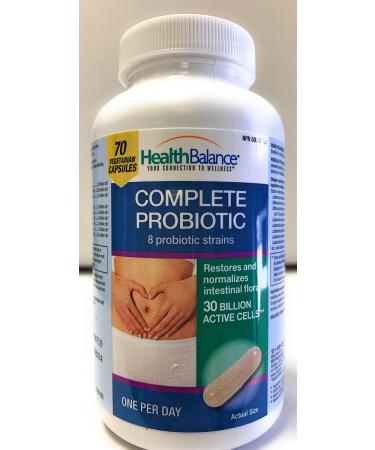 HealthBalance Complete Probiotic 8 probiotic strains / 30 Billion Active Cells 70 vegi caps