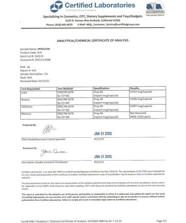 Nature Restore Hericium Erinaceus Extract Mushroom Supplement 90 Capsules 20% polysaccharides Lion's Mane - Buy Online on GoSupps.com