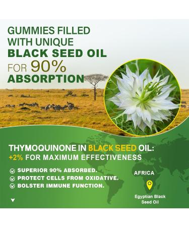 Black Seed Oil Gummies Chlorophyll & Sea Moss Supplement 500mg Biotin 500mcg with Hydrolyzed Collagen for Skin Hair & Nails Vit E C Zinc for Overall Health Organic Cold Pressed High Absorption - Buy Online on GoSupps.com