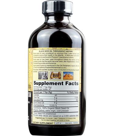Lu'Lu Naturals Organic USDA Certified Black Seed Oil 8oz - Cold Pressed, Extra Virgin, Non-GMO Nigella Sativa - Cumin 8 Fl Oz - Buy Online on GoSupps.com