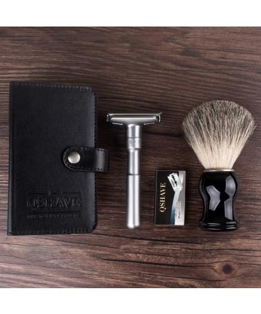 QSHAVE Double Edge Safety Razor Closing Buckle Travel Case with Compartment for Shaving Brush Blades and Nail Clipper Black (Case Only) - Buy Online on GoSupps.com