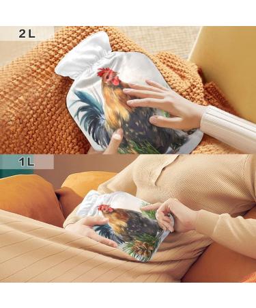 Hahn Hot Water Bottle with Cover - 1L BPA Free Small Hot Water Bag for Pain Relief Bed Hand & Feet - International Shipping Available - Buy Online on GoSupps.com