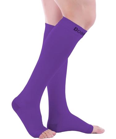 Doc Miller Open Toe Compression Socks - 20-30mmHg Support - Violet - X-Large - Buy Online on GoSupps.com