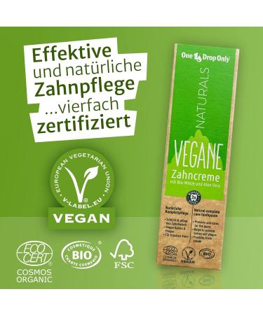 One Drop Only Vegan Toothpaste Double Pack | Natural Gel with Mint Aloe Vera & Stevia | Fluoride-Free + Free Bamboo Toothbrush | 75ml Each - Buy Online on GoSupps.com