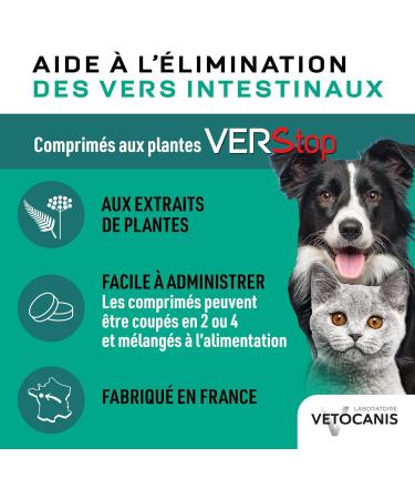 Vetocanis Tablets against Worms based on Plant Extracts for Cats and Dogs 30 tablets Against worms Dogs and Cats All Breeds and All Ages Meat Flavor - Buy Online on GoSupps.com