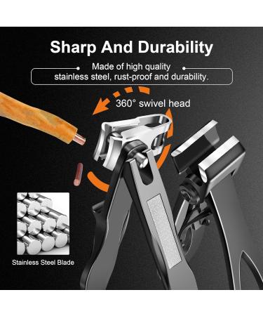 EBEWANLI Nail Clipper Set 360 Degree Rotary Fingernail and 17mm Wide Jaw Opening Straight Toenail Clippers Cutters for Thick Nails Toe Nail Clippers for Men Seniors Women Rotating+Straight - Buy Online on GoSupps.com