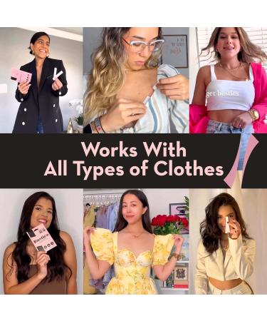 Busties Double Sided Clothing Tape - 100 Strips & 25 Dots - Avoid Fashion Mishaps - Fabric Dress Tape for Clothing & Skin - 125-Pack - Buy Online on GoSupps.com