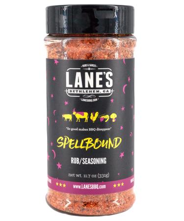 Lane's Spellbound Pork Rub Seasoning - Premium Sweet and Smoky Pork Butt Rub, Rib Rub & Chicken Rub | Deep, Rich, Smoky Flavor | All Natural | Gluten Free | No MSG | NO Preservatives - 11.7oz 11.7 Ounce (Pack of 1)