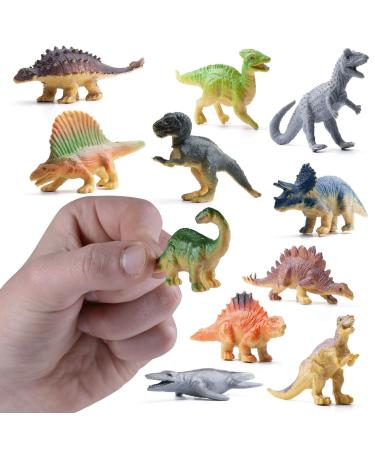 Prextex 12 Mini Dinosaur Figures for Cake Toppers Easter Eggs Filler and Party Favors